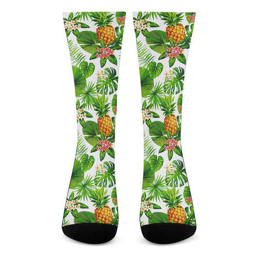 Aloha Hawaiian Pineapple Pattern Print Crew Socks