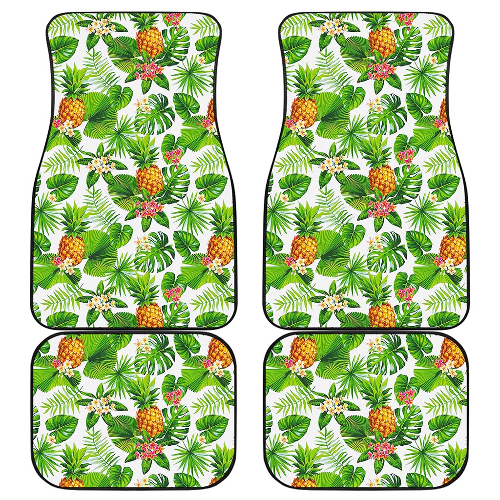 Aloha Hawaiian Pineapple Pattern Print Front and Back Car Floor Mats