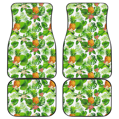 Aloha Hawaiian Pineapple Pattern Print Front and Back Car Floor Mats