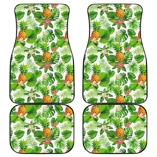 Aloha Hawaiian Pineapple Pattern Print Front and Back Car Floor Mats