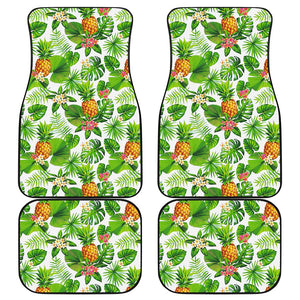 Aloha Hawaiian Pineapple Pattern Print Front and Back Car Floor Mats