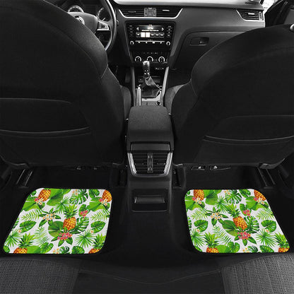 Aloha Hawaiian Pineapple Pattern Print Front and Back Car Floor Mats
