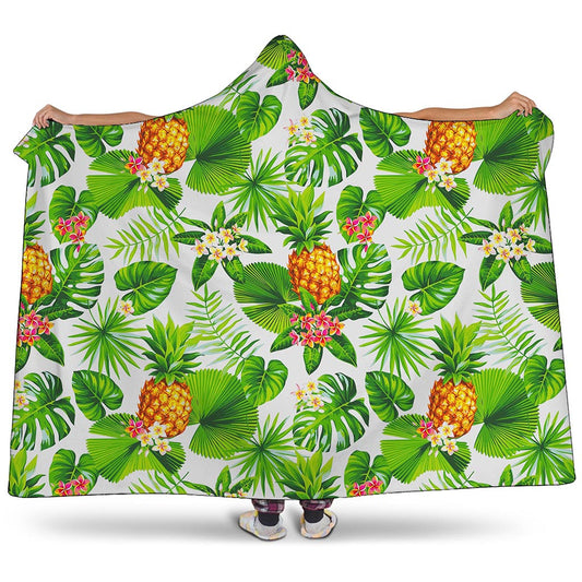 Aloha Hawaiian Pineapple Pattern Print Hooded Blanket
