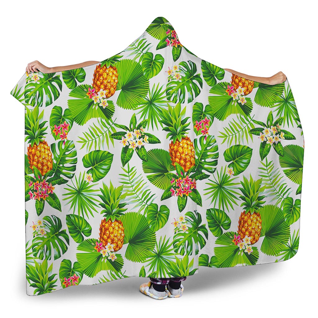 Aloha Hawaiian Pineapple Pattern Print Hooded Blanket