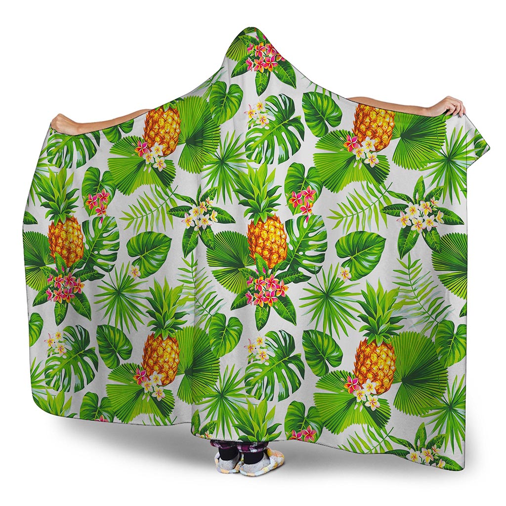 Aloha Hawaiian Pineapple Pattern Print Hooded Blanket