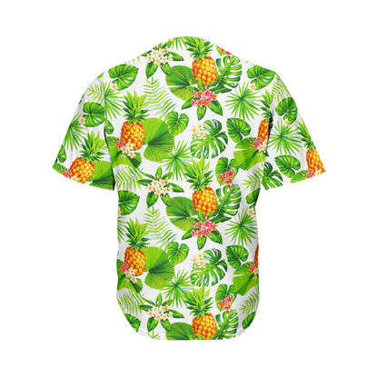Aloha Hawaiian Pineapple Pattern Print Men's Baseball Jersey