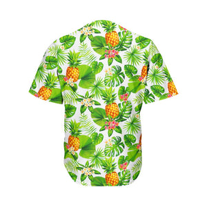 Aloha Hawaiian Pineapple Pattern Print Men's Baseball Jersey