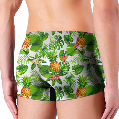 Aloha Hawaiian Pineapple Pattern Print Men's Boxer Briefs