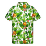 Aloha Hawaiian Pineapple Pattern Print Men's Short Sleeve Shirt