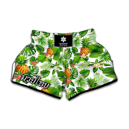 Aloha Hawaiian Pineapple Pattern Print Muay Thai Boxing Shorts