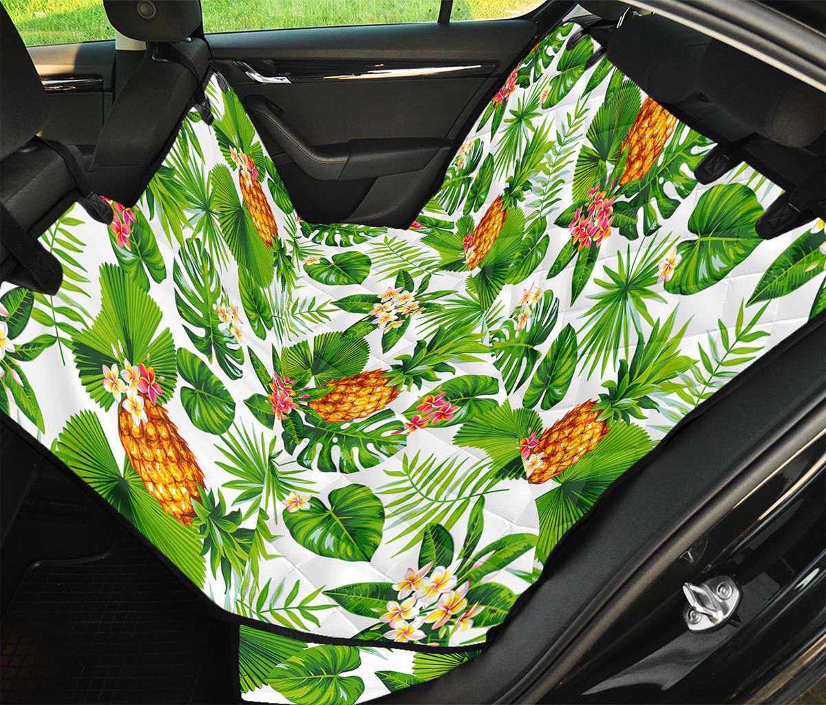 Aloha Hawaiian Pineapple Pattern Print Pet Car Back Seat Cover