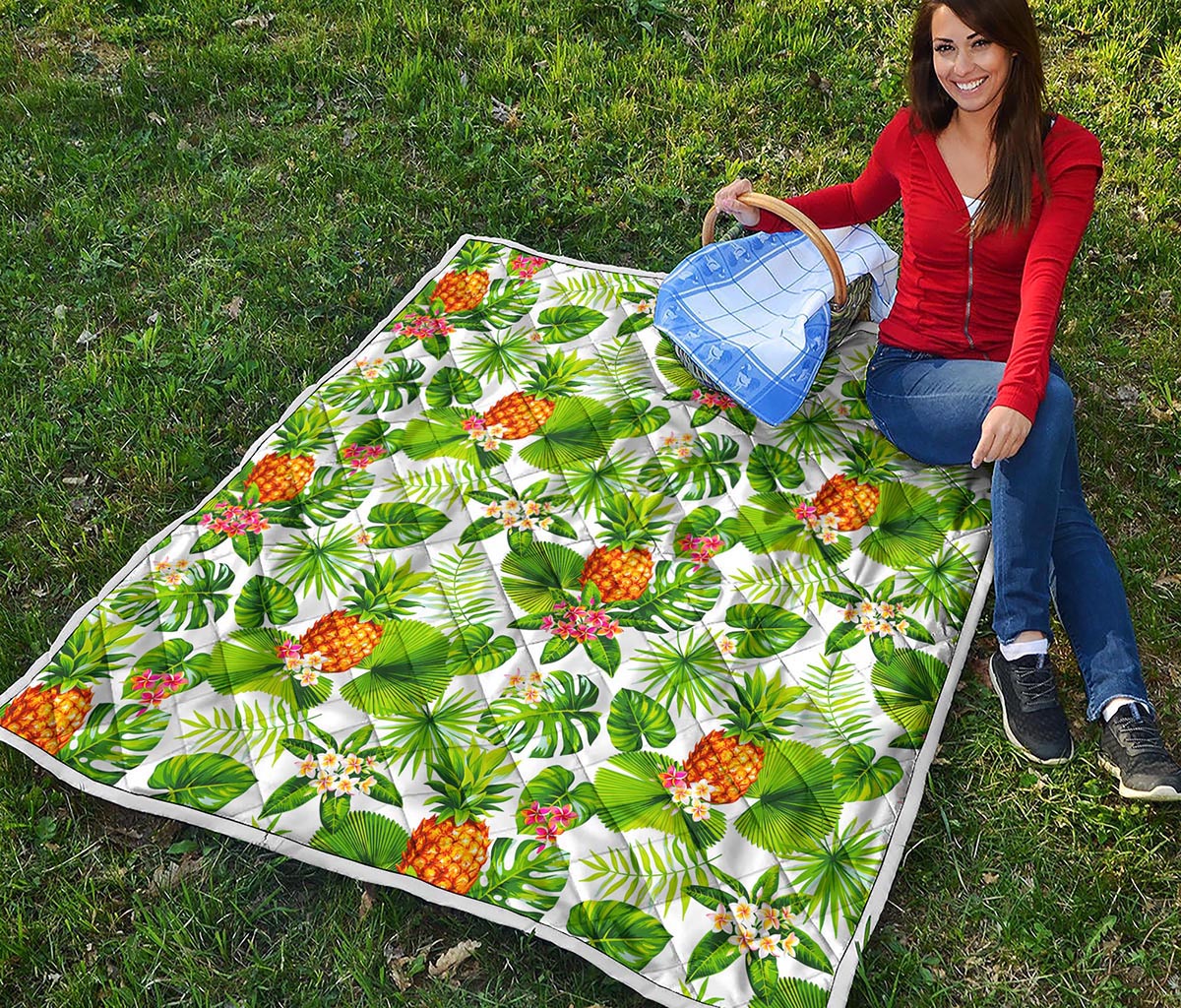 Aloha Hawaiian Pineapple Pattern Print Quilt