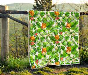 Aloha Hawaiian Pineapple Pattern Print Quilt
