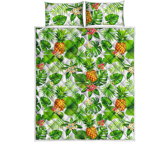Aloha Hawaiian Pineapple Pattern Print Quilt Bed Set