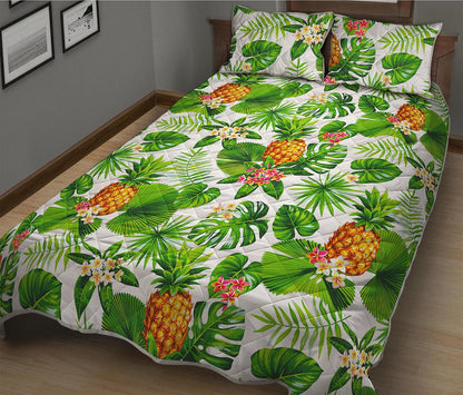 Aloha Hawaiian Pineapple Pattern Print Quilt Bed Set