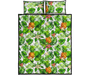 Aloha Hawaiian Pineapple Pattern Print Quilt Bed Set