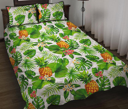 Aloha Hawaiian Pineapple Pattern Print Quilt Bed Set