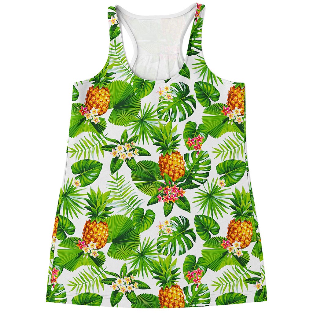 Aloha Hawaiian Pineapple Pattern Print Women's Racerback Tank Top