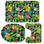 Aloha Hawaiian Tropical Pattern Print 3 Piece Bath Mat Set