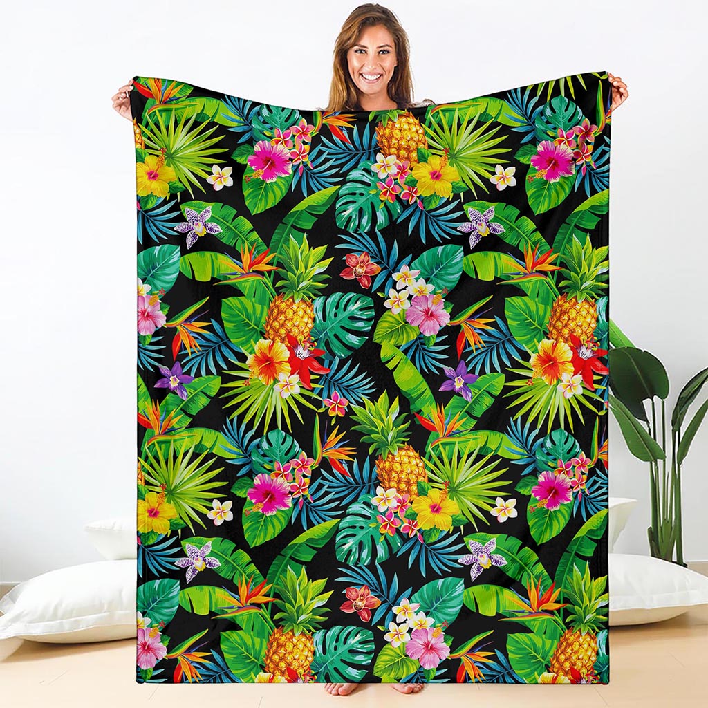 Aloha Hawaiian Tropical Pattern Print Blanket
