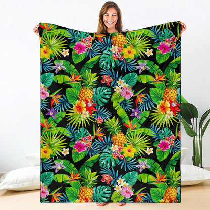 Aloha Hawaiian Tropical Pattern Print Blanket
