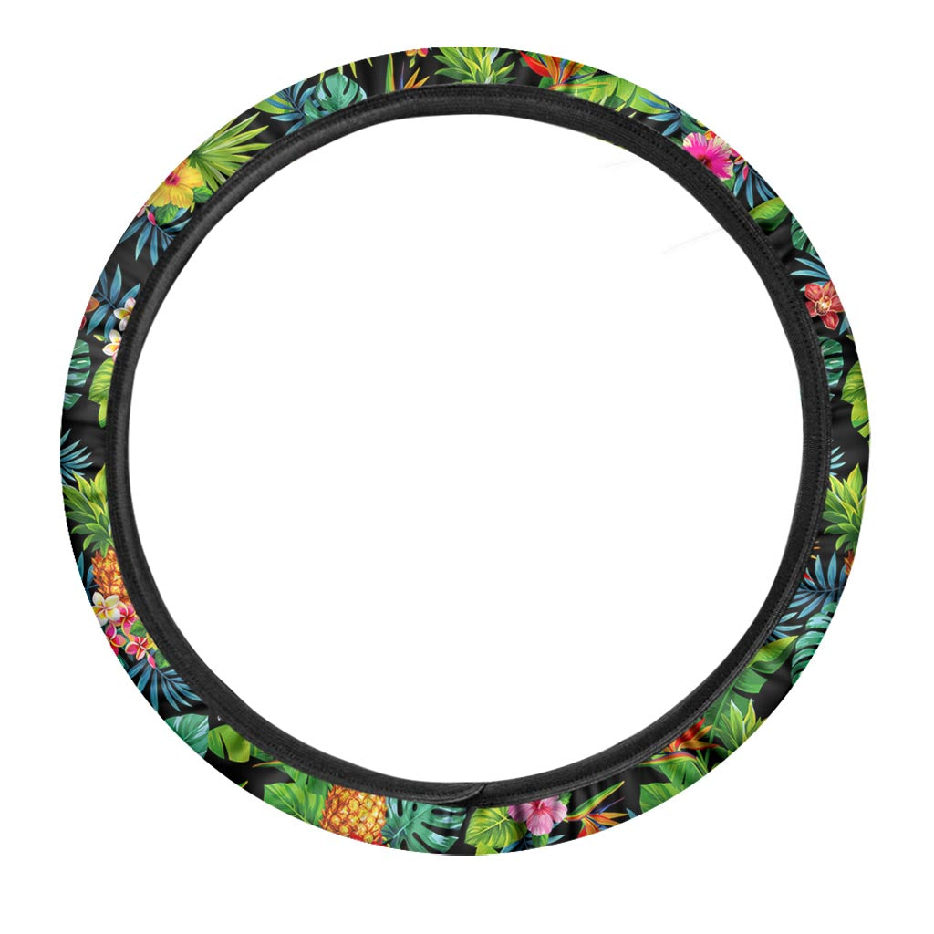 Aloha Hawaiian Tropical Pattern Print Car Steering Wheel Cover