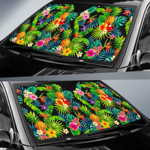 Aloha Hawaiian Tropical Pattern Print Car Sun Shade GearFrost