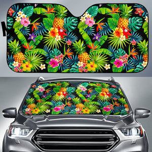 Aloha Hawaiian Tropical Pattern Print Car Sun Shade GearFrost