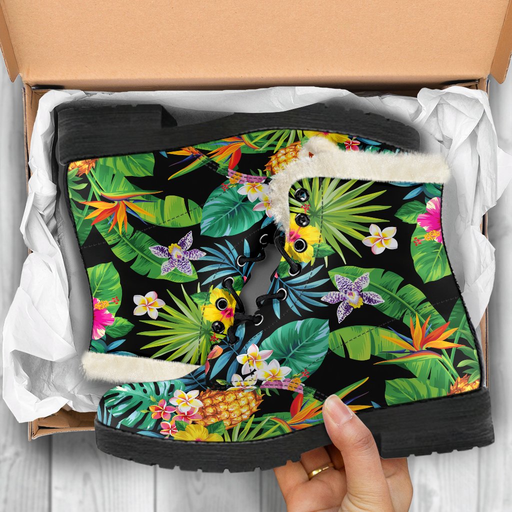 Aloha Hawaiian Tropical Pattern Print Comfy Boots GearFrost