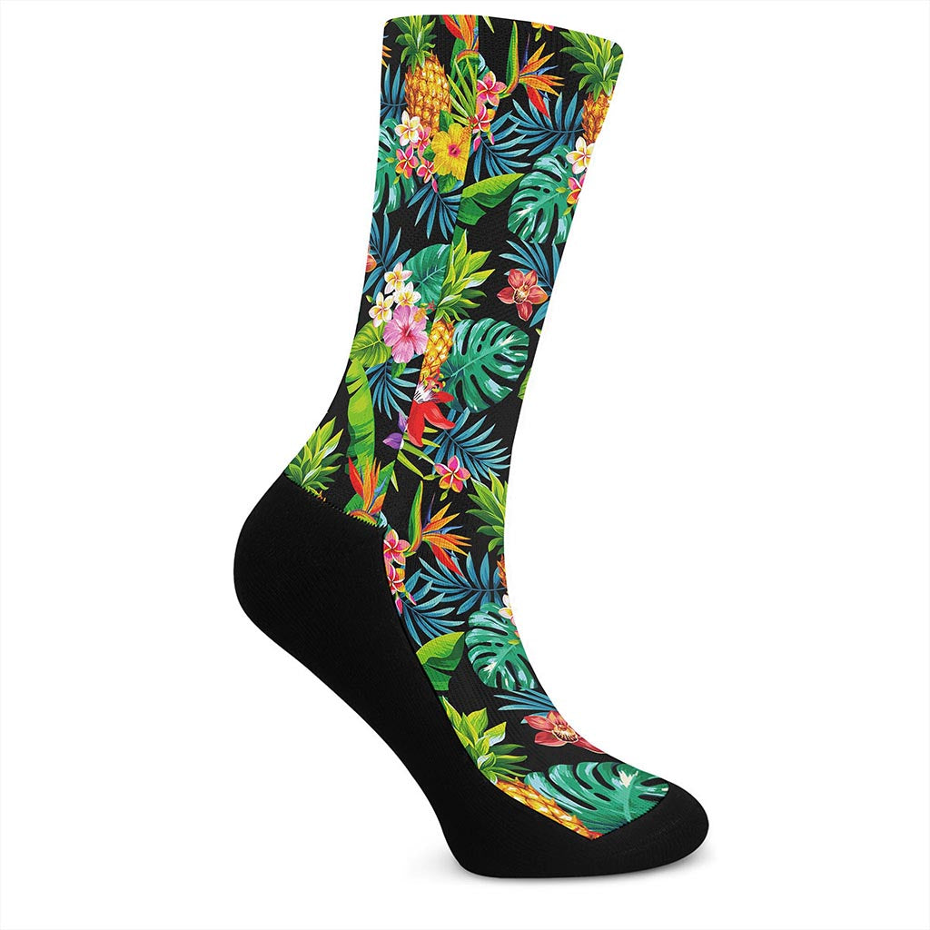 Aloha Hawaiian Tropical Pattern Print Crew Socks