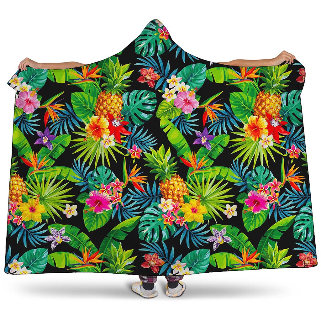 Aloha Hawaiian Tropical Pattern Print Hooded Blanket