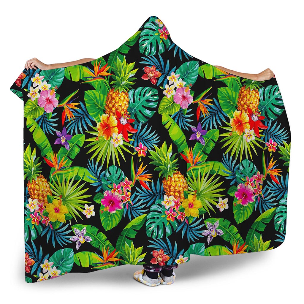 Aloha Hawaiian Tropical Pattern Print Hooded Blanket