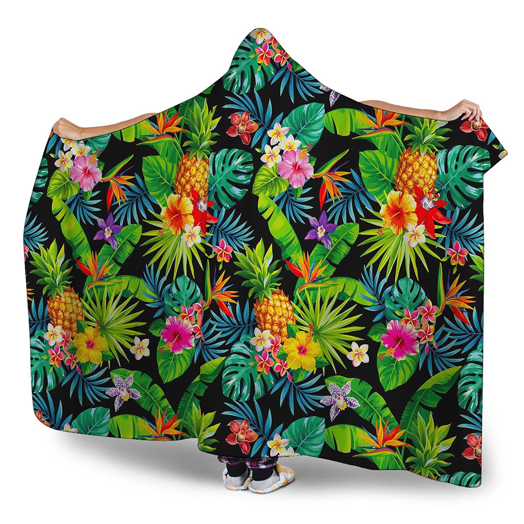 Aloha Hawaiian Tropical Pattern Print Hooded Blanket