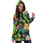 Aloha Hawaiian Tropical Pattern Print Hoodie Dress GearFrost