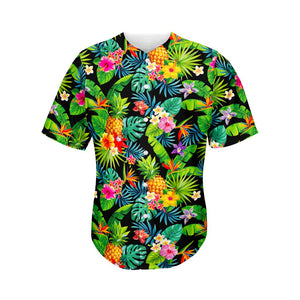 Aloha Hawaiian Tropical Pattern Print Men's Baseball Jersey