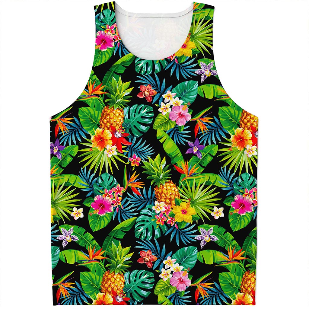 Aloha Hawaiian Tropical Pattern Print Men's Tank Top