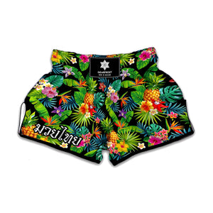 Aloha Hawaiian Tropical Pattern Print Muay Thai Boxing Shorts