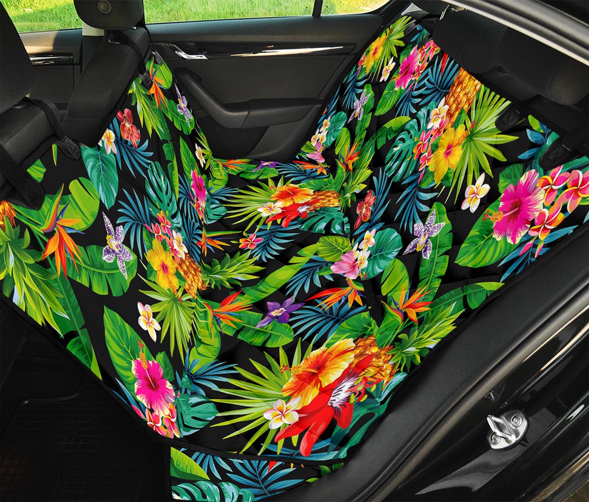 Aloha Hawaiian Tropical Pattern Print Pet Car Back Seat Cover