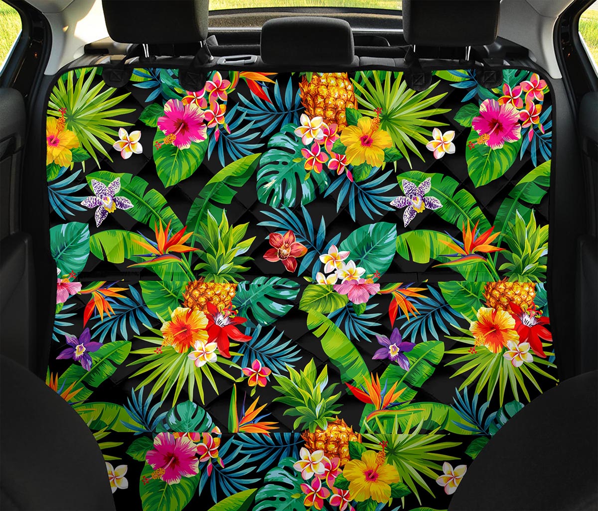 Aloha Hawaiian Tropical Pattern Print Pet Car Back Seat Cover
