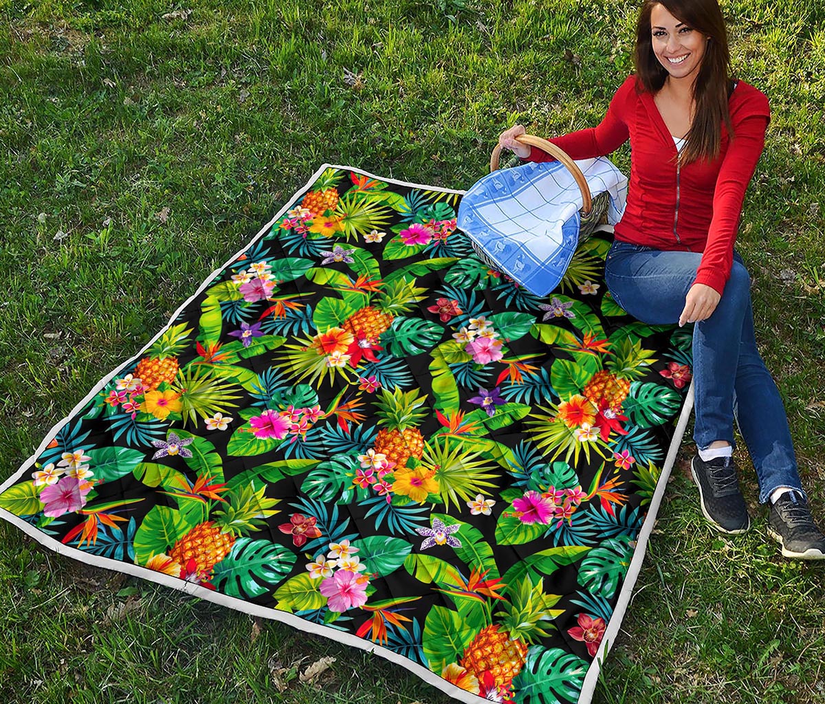 Aloha Hawaiian Tropical Pattern Print Quilt