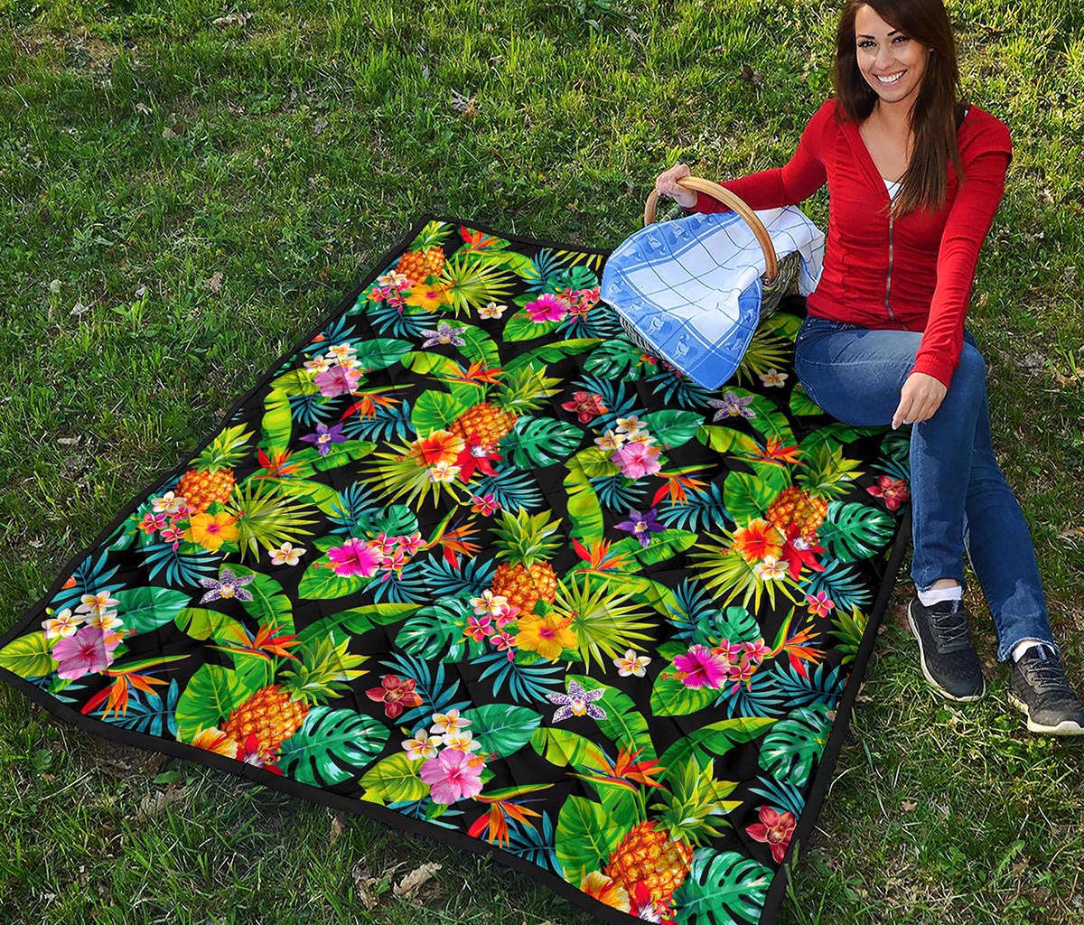 Aloha Hawaiian Tropical Pattern Print Quilt