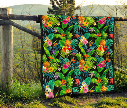 Aloha Hawaiian Tropical Pattern Print Quilt