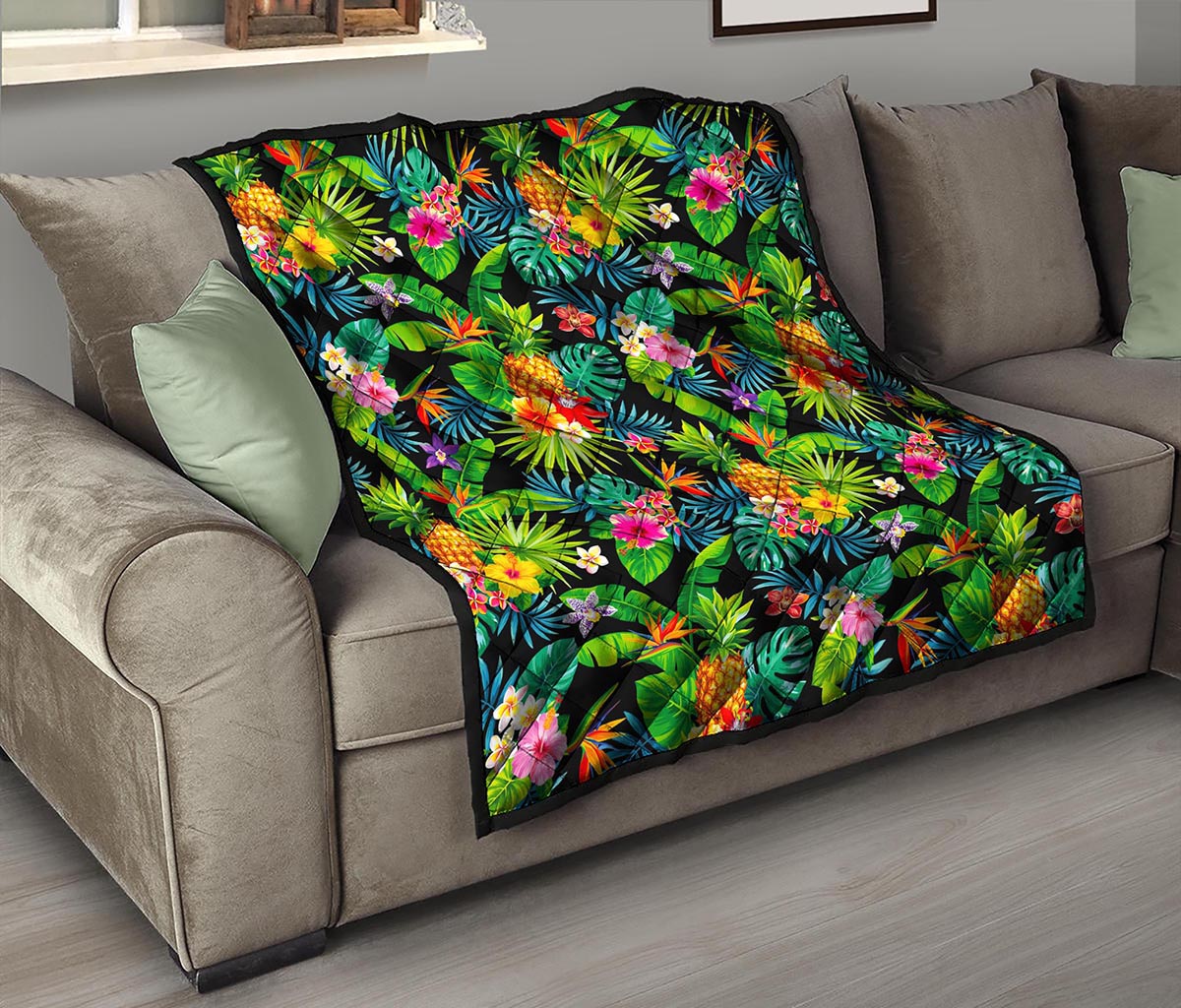 Aloha Hawaiian Tropical Pattern Print Quilt