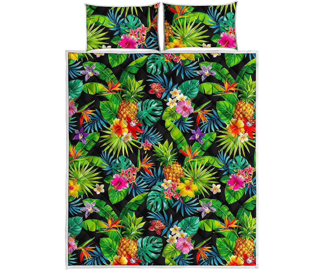 Aloha Hawaiian Tropical Pattern Print Quilt Bed Set