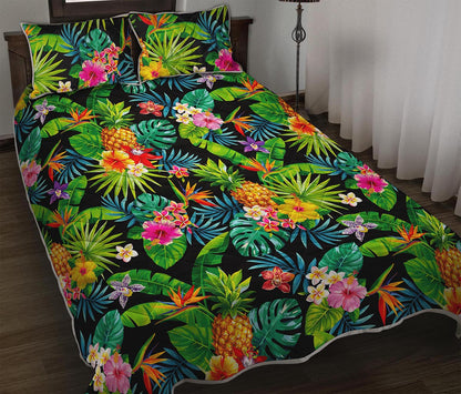 Aloha Hawaiian Tropical Pattern Print Quilt Bed Set