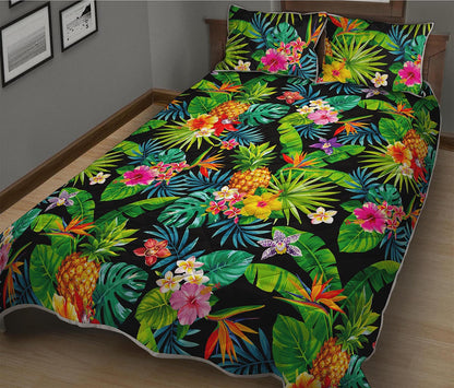 Aloha Hawaiian Tropical Pattern Print Quilt Bed Set