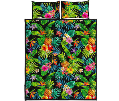 Aloha Hawaiian Tropical Pattern Print Quilt Bed Set