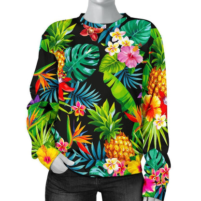 Aloha Hawaiian Tropical Pattern Print Women's Crewneck Sweatshirt GearFrost