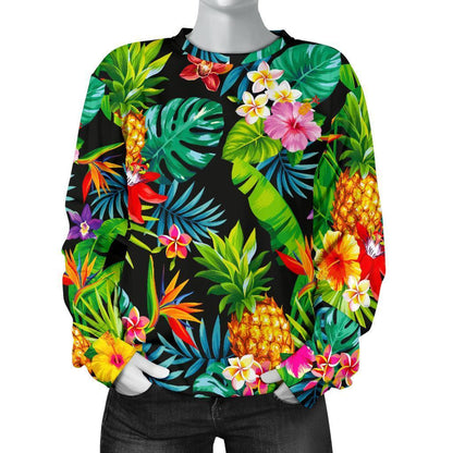 Aloha Hawaiian Tropical Pattern Print Women's Crewneck Sweatshirt GearFrost