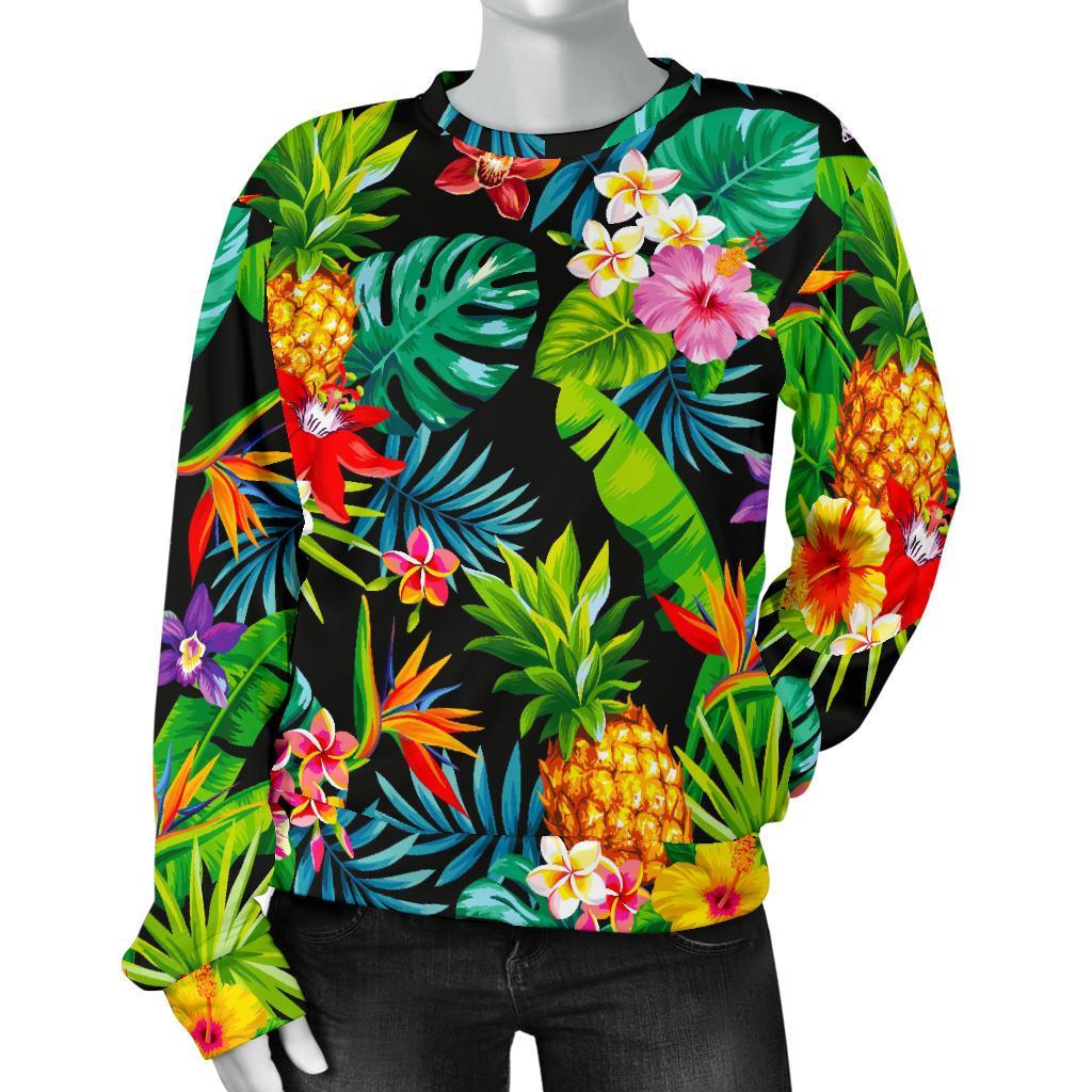 Aloha Hawaiian Tropical Pattern Print Women's Crewneck Sweatshirt GearFrost